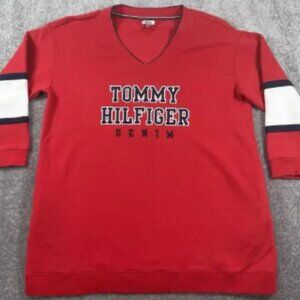 Tommy Hilfiger Spelt Out Red Dress Cotton Size XXL